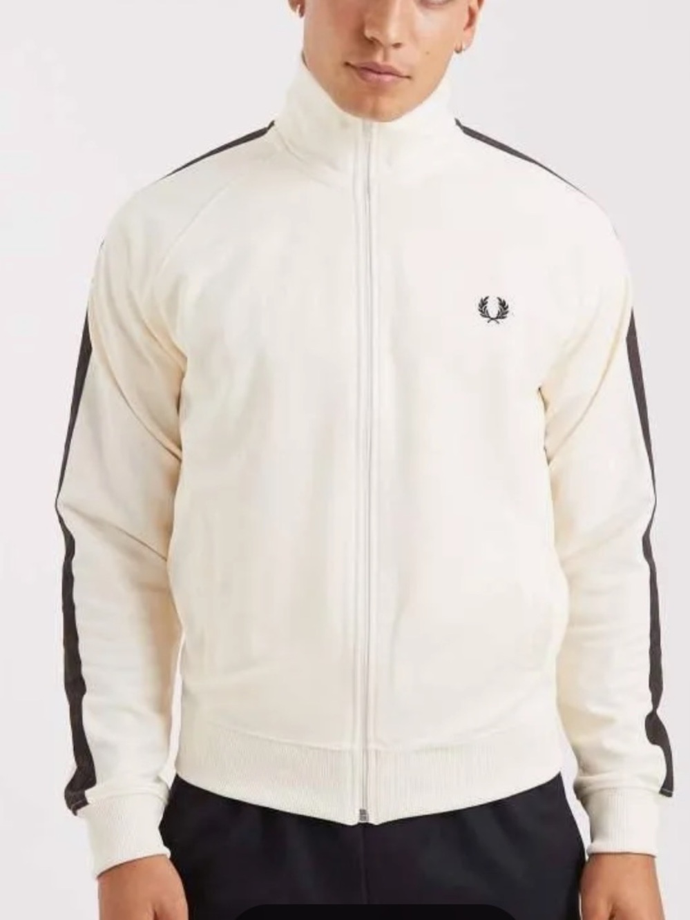 Fred Perry Contrast Tape Track Jacket White Size M